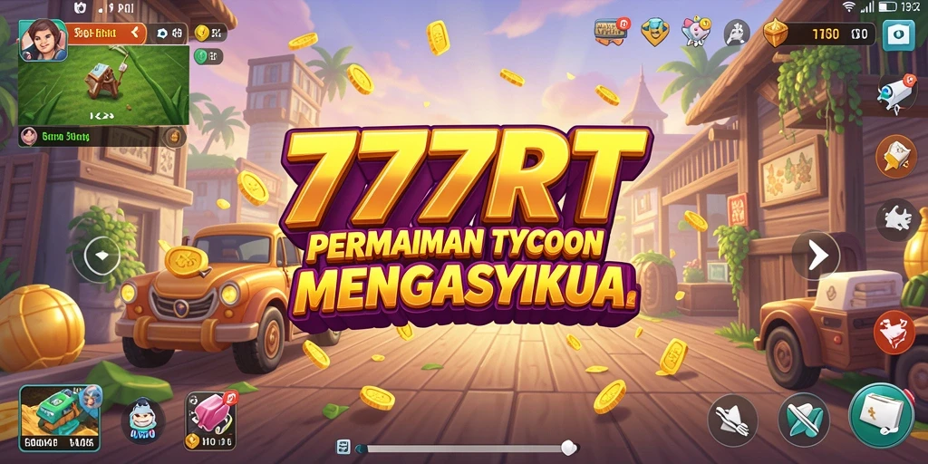 Screenshot gameplay 777RT yang menunjukkan aktivitas membangun bisnis Tycoon.