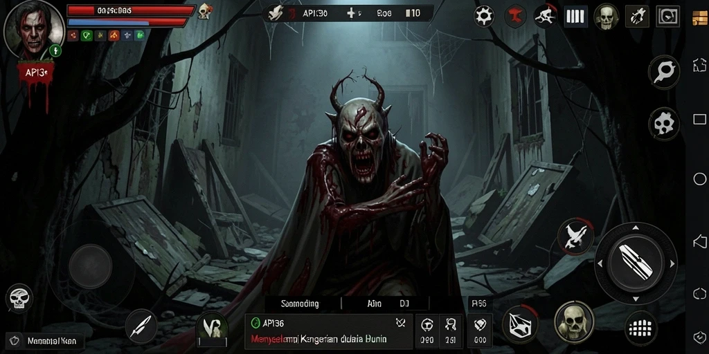 Screenshot utama API36 menampilkan suasana gameplay yang menegangkan dan mencekam.