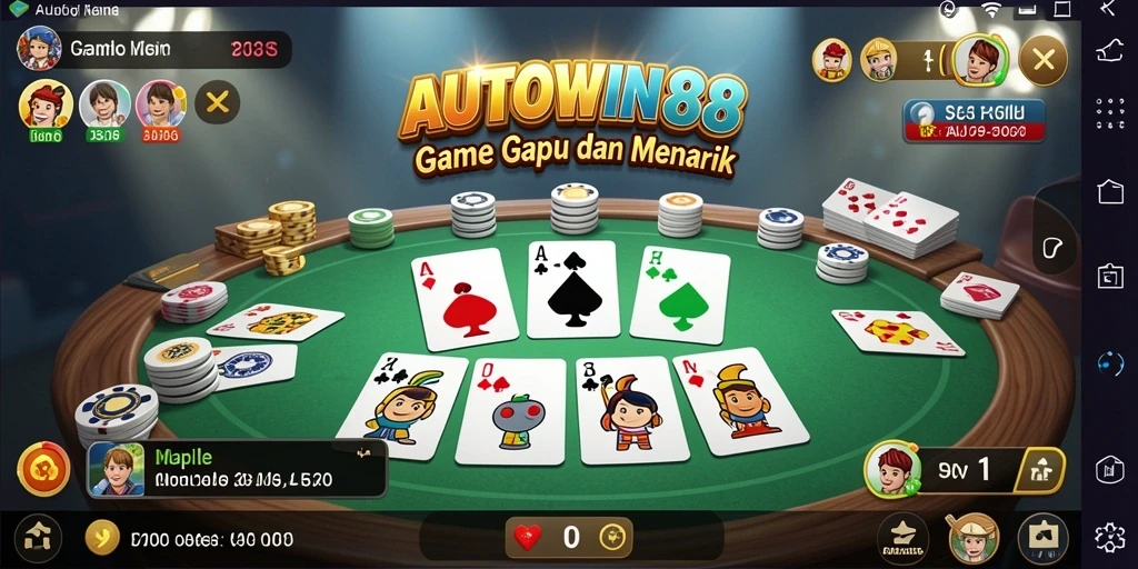 Tampilan gameplay seru dari AUTOWIN88 dengan kartu Gaple.