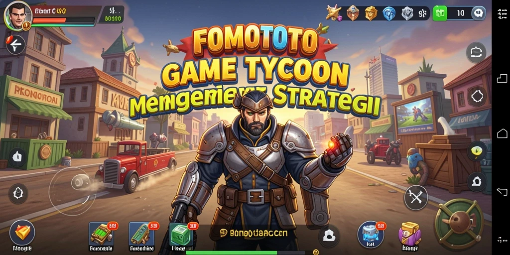 Tampilan utama gameplay FOMOTOTO dengan fitur pengelolaan bisnis.