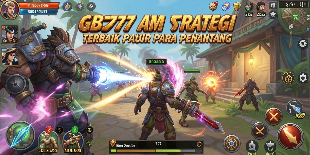 Tangkapan layar menampilkan pertempuran strategis yang intens dalam GB777.