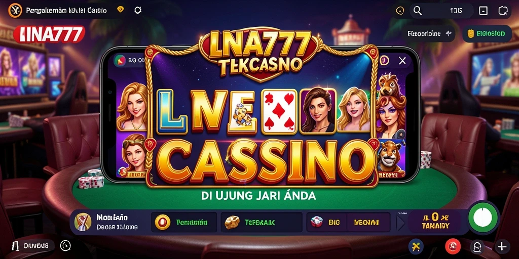 Screenshot gameplay INA777 menampilkan dealer langsung dan suasana kasino yang nyata.
