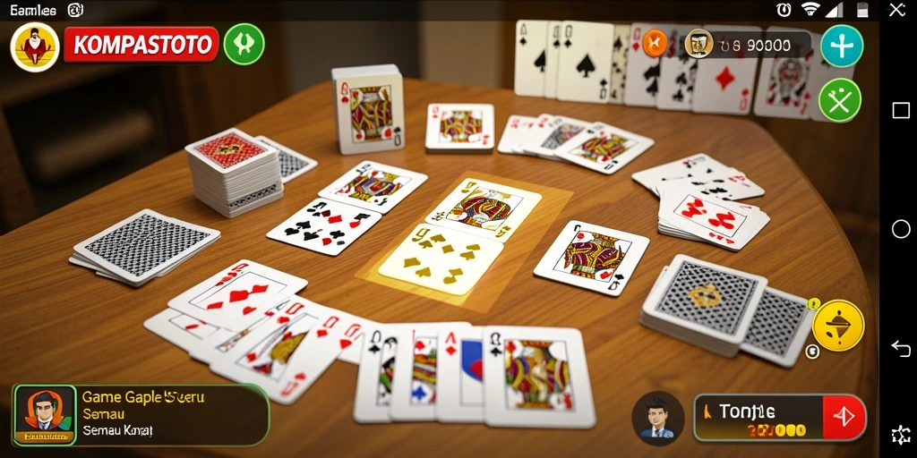Tampilan gameplay seru dalam KOMPASTOTO yang menunjukkan pertarungan strategi Gaple.