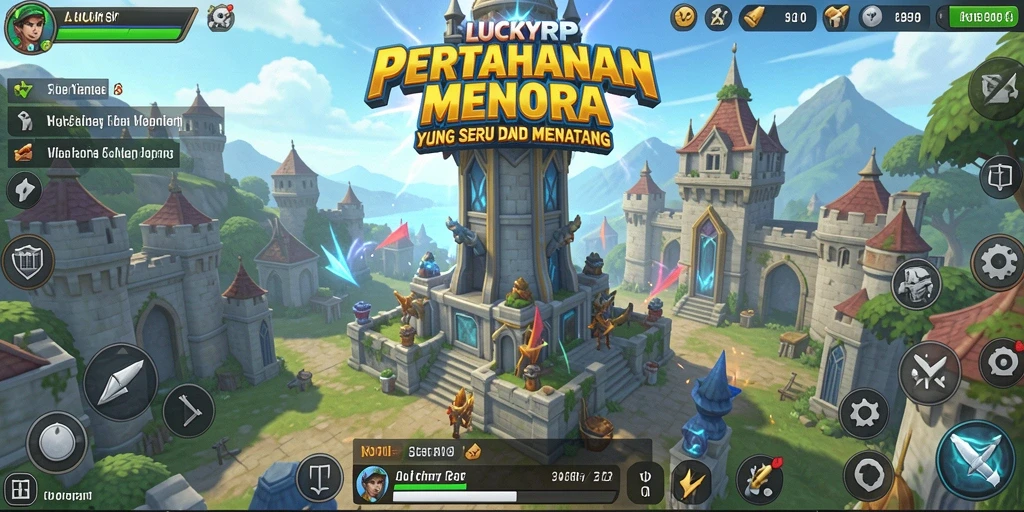 Tangkapan layar LUCKYRP menampilkan aksi seru dalam Tower Defense.
