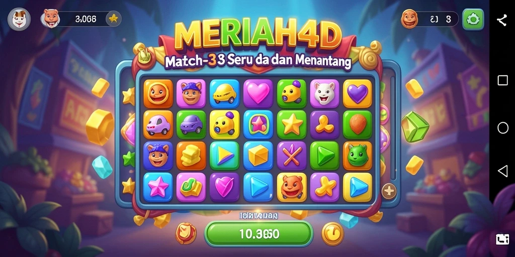 Tampilan gameplay <strong>MERIAH4D</strong> yang seru dan penuh warna.