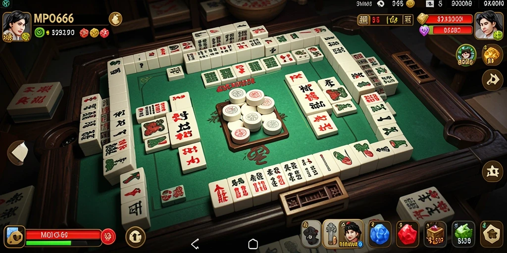 Tampilan menarik dari permainan Mahjong MPO666 dengan ubin berwarna.