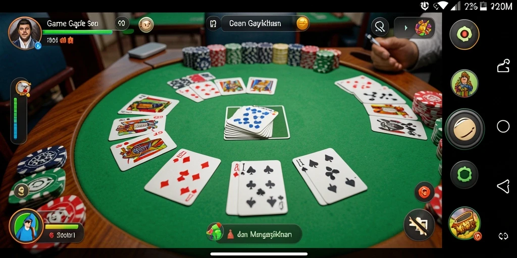 Tangkapan layar utama P200M menampilkan gameplay seru Gaple.