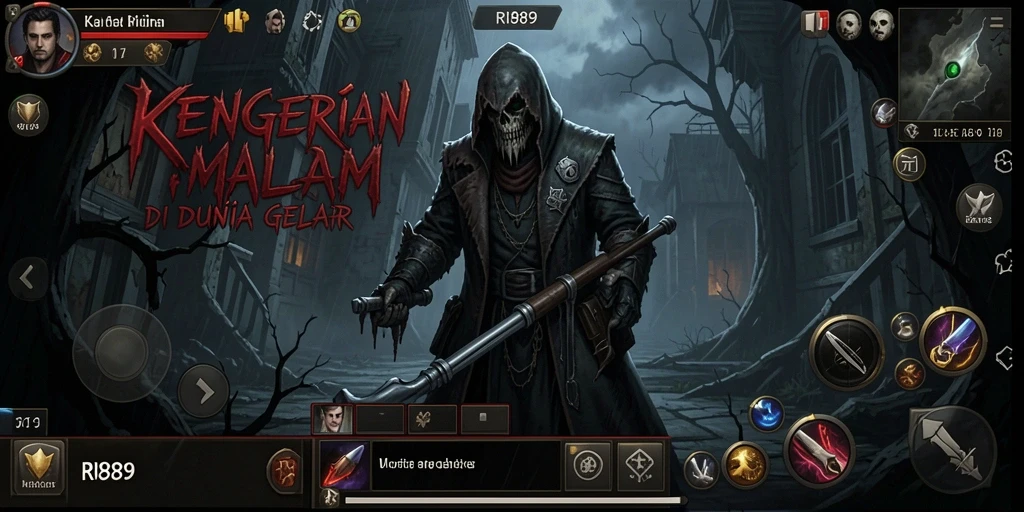 Screenshot dari gameplay <strong>RI889</strong> yang menampilkan suasana mencekam dan karakter menyeramkan.