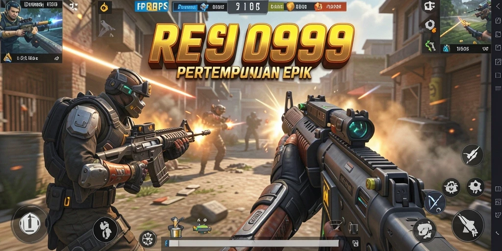 Tampilkan aksi seru dalam gameplay FPS RR999.