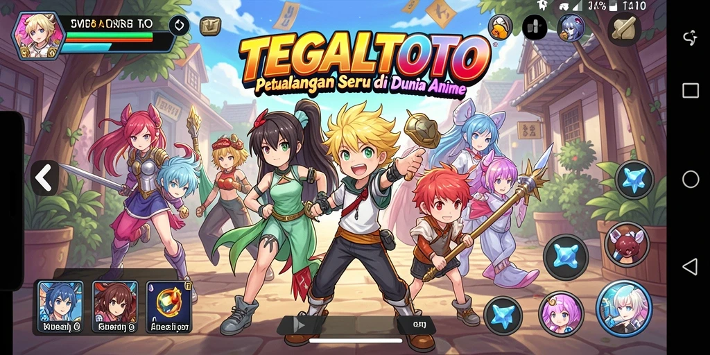 Gameplay TEGALTOTO yang menarik dengan grafik anime yang menawan.