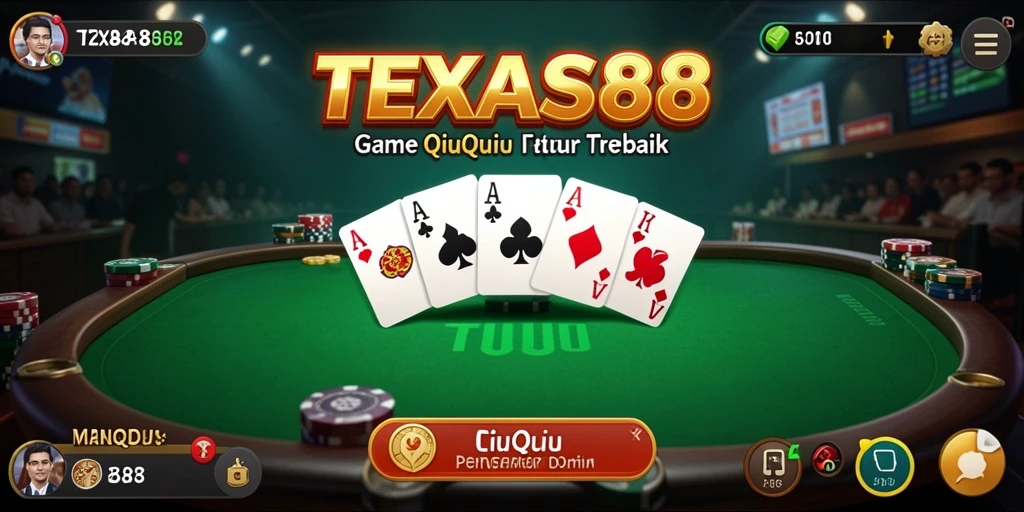 Tangkapan layar gameplay TEXAS88 menampilkan suasana QiuQiu yang seru.