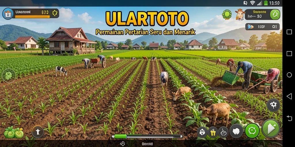 Screenshot ULARTOTO menampilkan pengelolaan lahan pertanian yang seru.